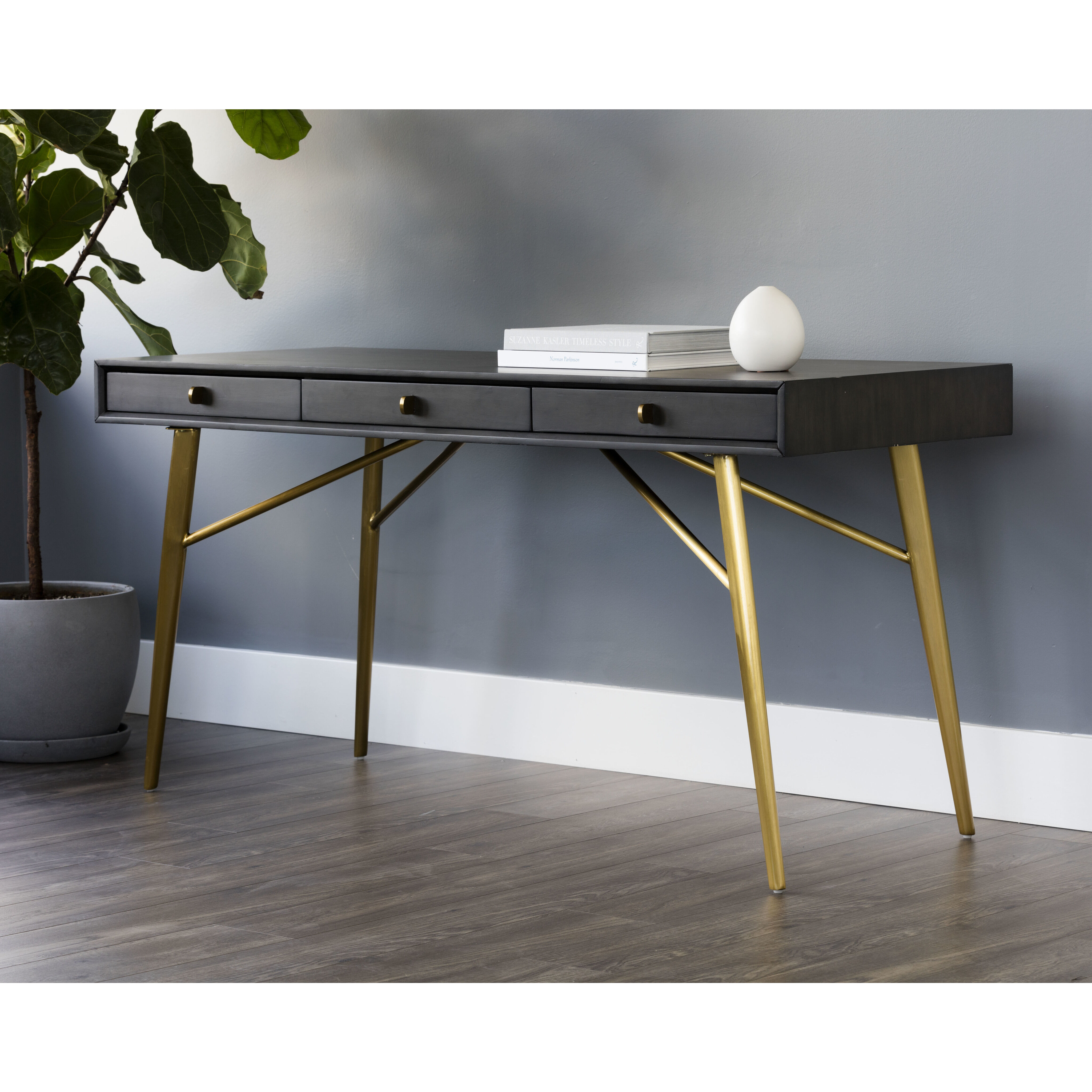 Giana 59 X 23.75 inch Brass Desk